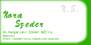 nora szeder business card